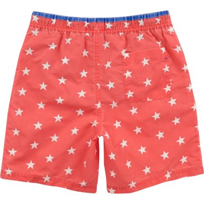 Boys orange star print swim shorts